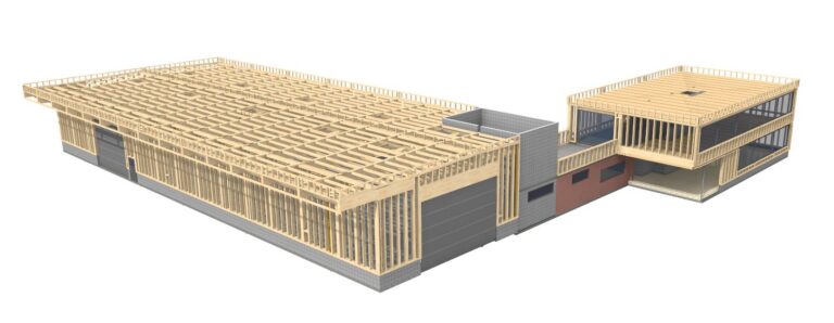 Bürogebäude & Halle – Pucking - AW - Holztechnik | Laserscanning