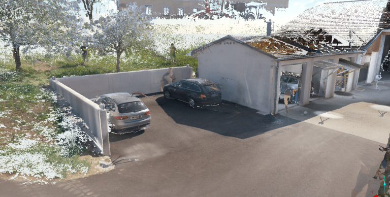 Punktwolke Garage – Neuhofen - AW - Holztechnik | Laserscanning